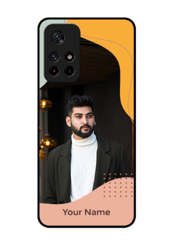 Poco M4 Pro 5G Personalized Glass Phone Case - Tri-coloured overlay design
