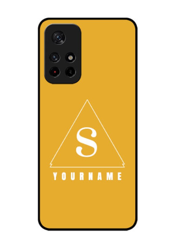 Poco M4 Pro 5G Personalized Glass Phone Case - simple triangle Design