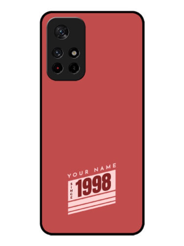 Custom Poco M4 Pro 5G Custom Glass Phone Case - Red custom year of birth Design