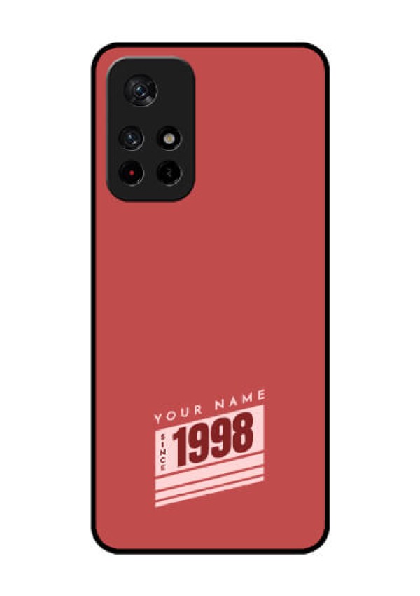 Poco M4 Pro 5G Custom Glass Phone Case - Red custom year of birth Design