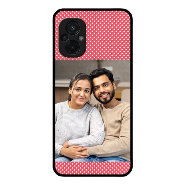 Poco M5 Custom Glass Phone Case - White Dotted Design