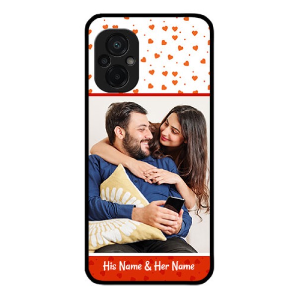 Poco M5 Custom Glass Phone Case - Orange Love Symbol Design