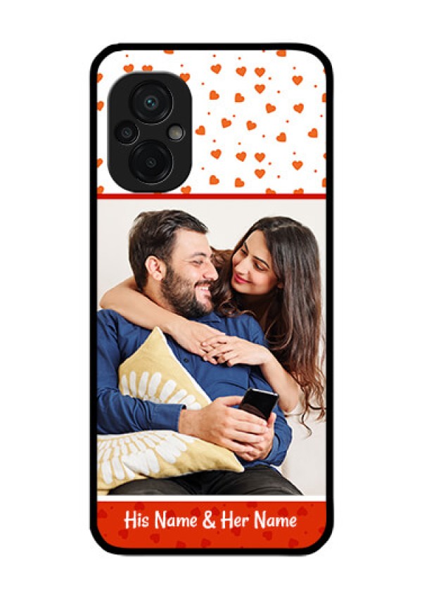 Poco M5 Custom Glass Phone Case - Orange Love Symbol Design