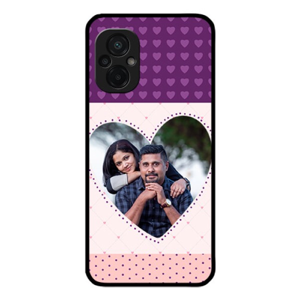 Poco M5 Custom Glass Phone Case - Violet Love Dots Design
