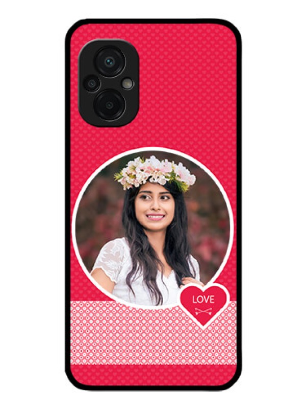 Custom Poco M5 Personalised Glass Phone Case - Pink Pattern Design