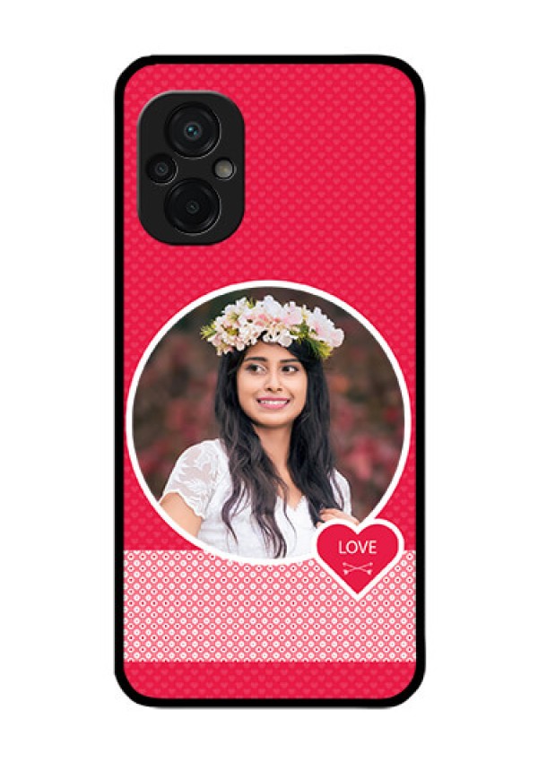 Poco M5 Personalised Glass Phone Case - Pink Pattern Design