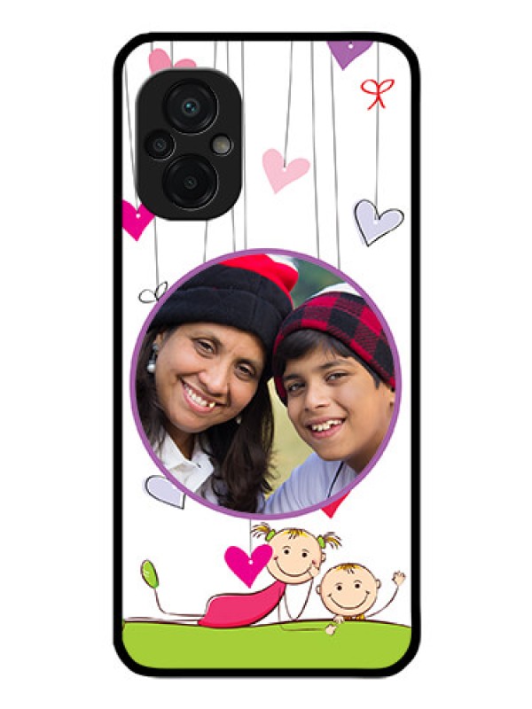 Custom Poco M5 Photo Printing on Glass Case - Cute Kids Phone Case Design