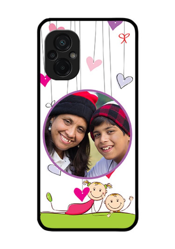 Poco M5 Photo Printing on Glass Case - Cute Kids Phone Case Design