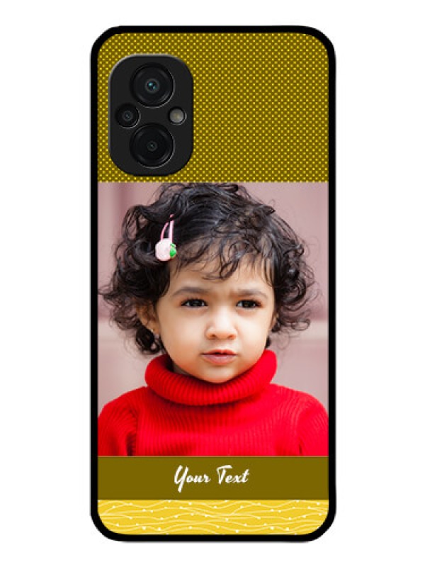 Custom Poco M5 Custom Glass Phone Case - Simple Green Color Design