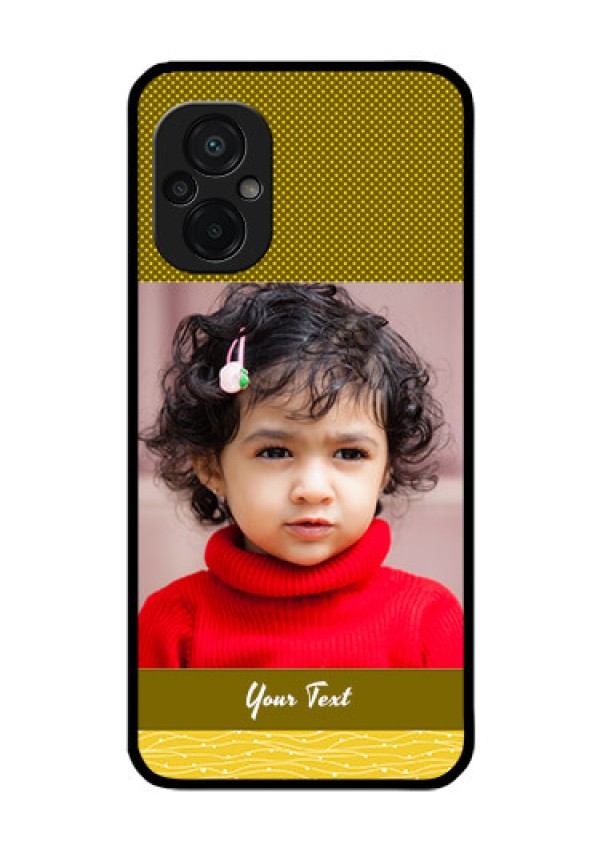 Poco M5 Custom Glass Phone Case - Simple Green Color Design
