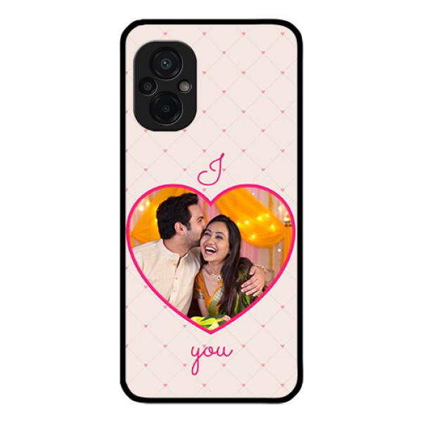 Poco M5 Custom Glass Mobile Case - Heart Shape Design
