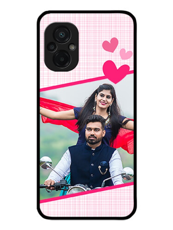 Custom Poco M5 Custom Glass Phone Case - Love Shape Heart Design