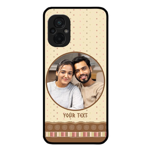 Poco M5 Custom Glass Mobile Case - Brown Dotted Mobile Case Design