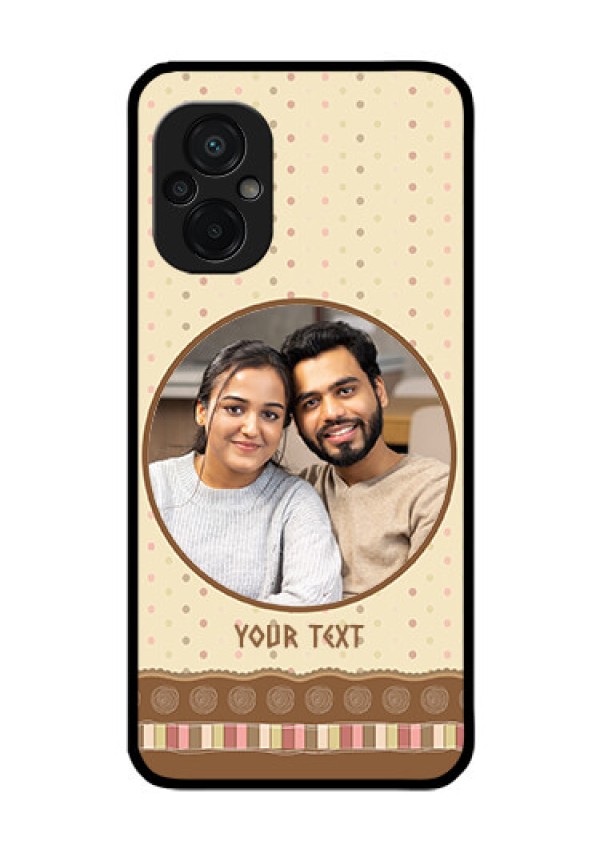 Poco M5 Custom Glass Mobile Case - Brown Dotted Mobile Case Design