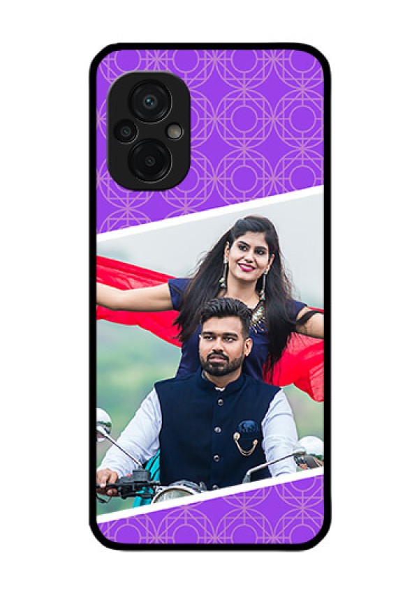 Poco M5 Custom Glass Phone Case - Violet Pattern Design