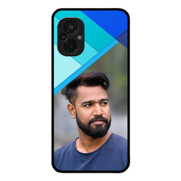 Poco M5 Custom Glass Phone Case - Blue Pattern Design