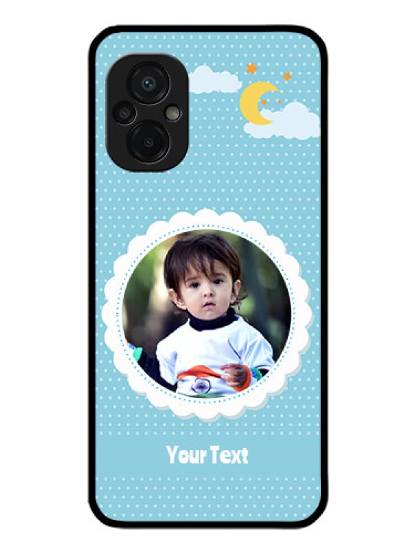 Custom Poco M5 Personalised Glass Phone Case - Violet Pattern Design