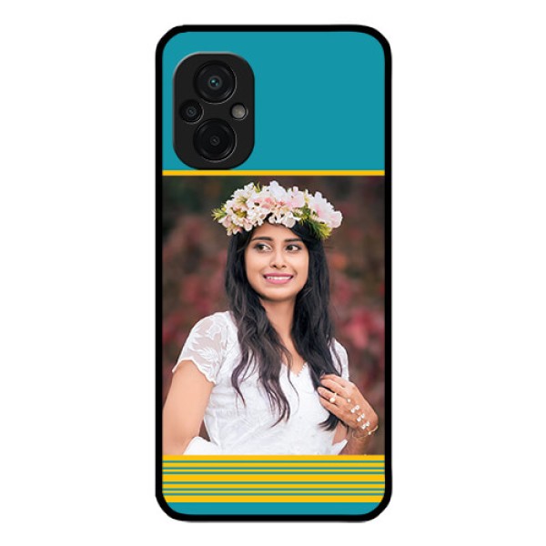Poco M5 Custom Glass Phone Case - Yellow & Blue Design
