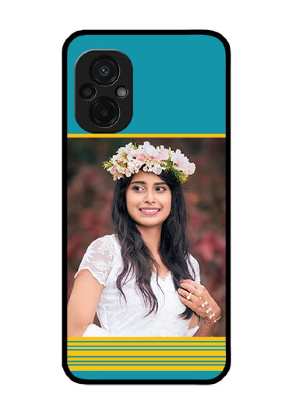 Poco M5 Custom Glass Phone Case - Yellow & Blue Design