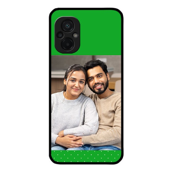Poco M5 Personalized Glass Phone Case - Green Pattern Design
