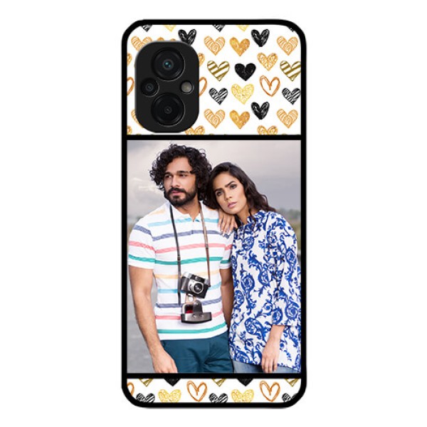 Poco M5 Photo Printing on Glass Case - Love Symbol Design