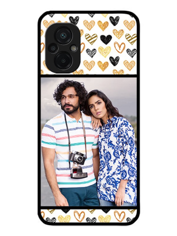 Custom Poco M5 Photo Printing on Glass Case - Love Symbol Design