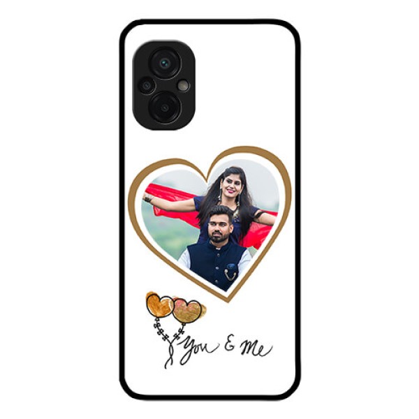 Poco M5 Custom Glass Mobile Case - You & Me Design