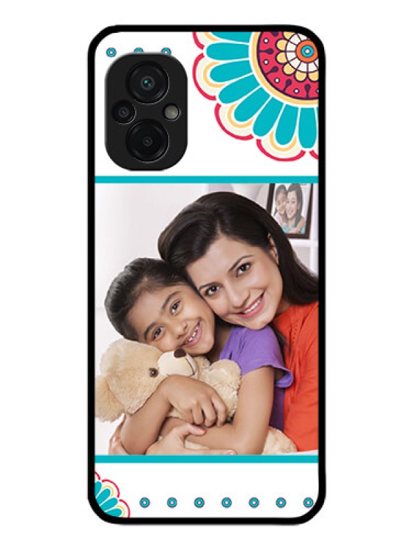 Custom Poco M5 Custom Glass Phone Case - Flower Design