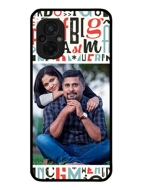 Custom Poco M5 Personalized Glass Phone Case - Alphabet Design