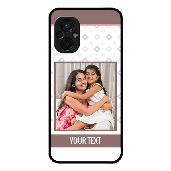 Poco M5 Photo Printing on Glass Case - Simple Diamond Design