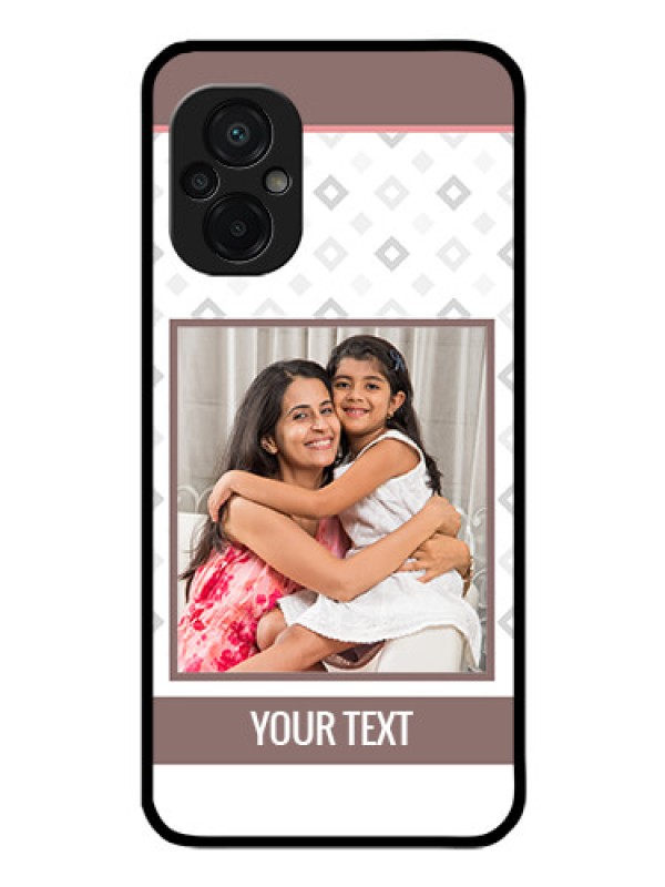 Custom Poco M5 Photo Printing on Glass Case - Simple Diamond Design