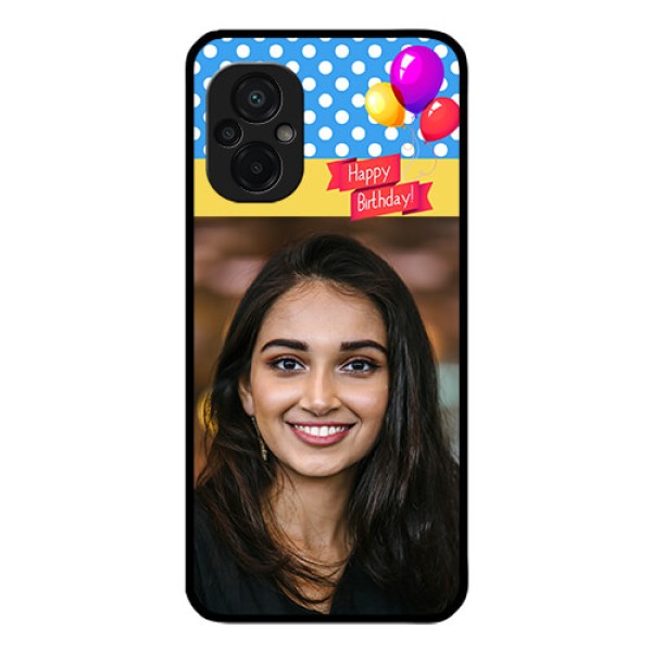Poco M5 Custom Glass Mobile Case - Happy Birthday Design
