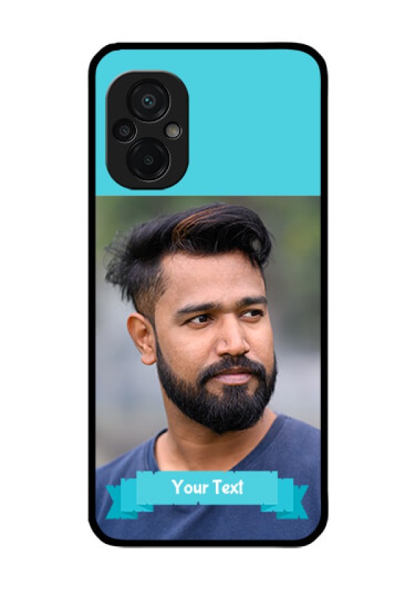 Poco M5 Personalized Glass Phone Case - Simple Blue Color Design