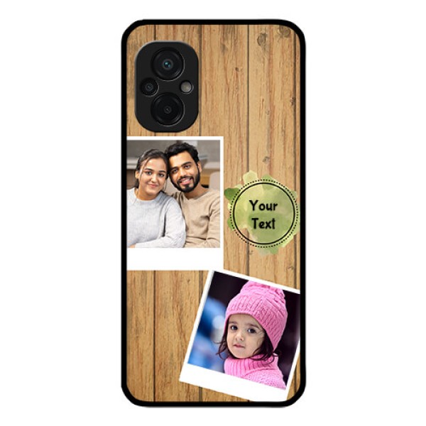Poco M5 Custom Glass Phone Case - Wooden Texture Design