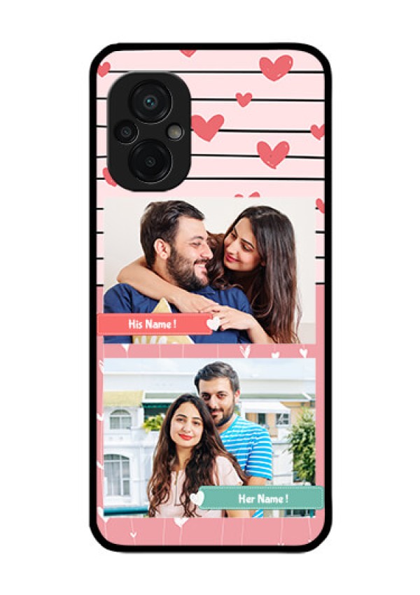 Poco M5 Custom Glass Mobile Case - Photo with Heart Design