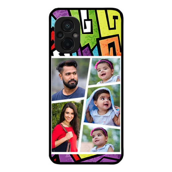 Poco M5 Custom Glass Phone Case - Graffiti pattern Design