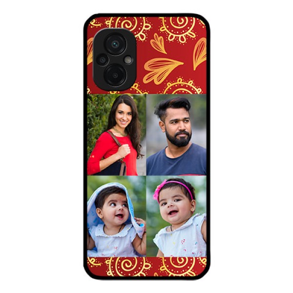 Poco M5 Photo Printing on Glass Case - 4 Image Traditional Design Poco M5 Photo Printing on Glass Case - 4 Image Traditional Design