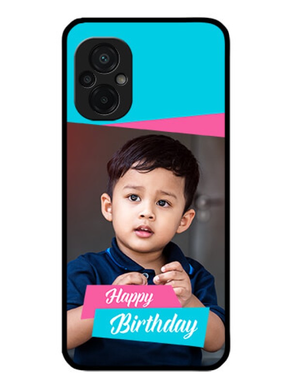 Custom Poco M5 Personalized Glass Phone Case - Image Holder with 2 Color Design