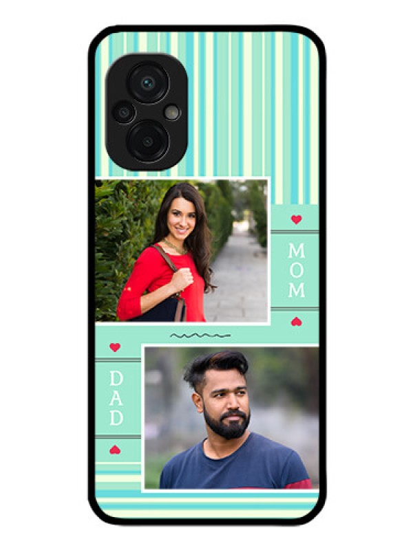 Custom Poco M5 Custom Glass Phone Case - Mom & Dad Pic Design