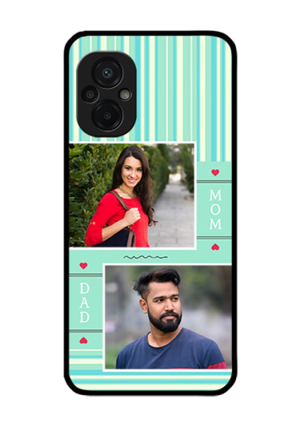 Poco M5 Custom Glass Phone Case - Mom & Dad Pic Design