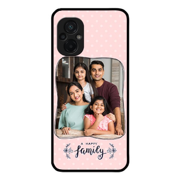 Poco M5 Custom Glass Phone Case - Family with Dots Design