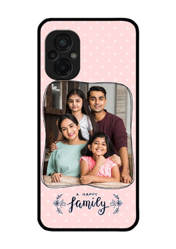 Poco M5 Custom Glass Phone Case - Family with Dots Design