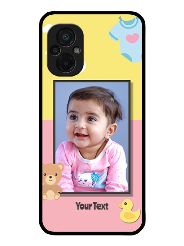 Custom Poco M5 Photo Printing on Glass Case - Kids 2 Color Design