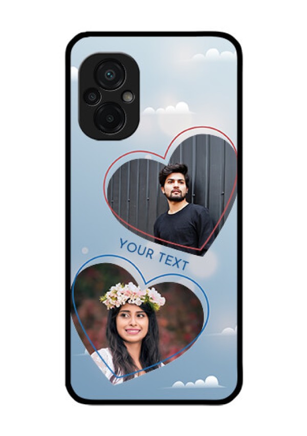Poco M5 Custom Glass Mobile Case - Blue Color Couple Design