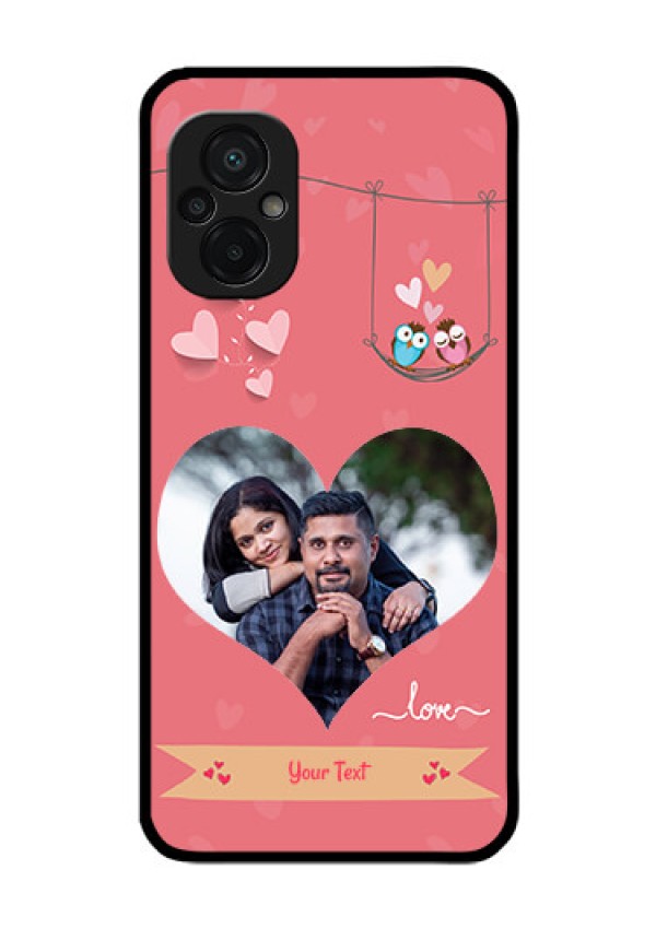 Poco M5 Personalized Glass Phone Case - Peach Color Love Design
