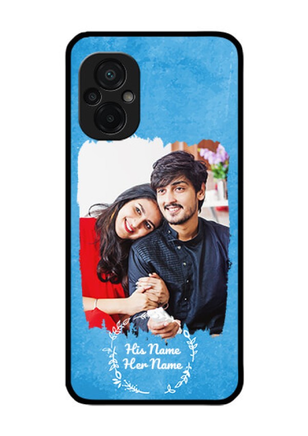 Poco M5 Custom Glass Phone Case - Blue Color Vintage Design