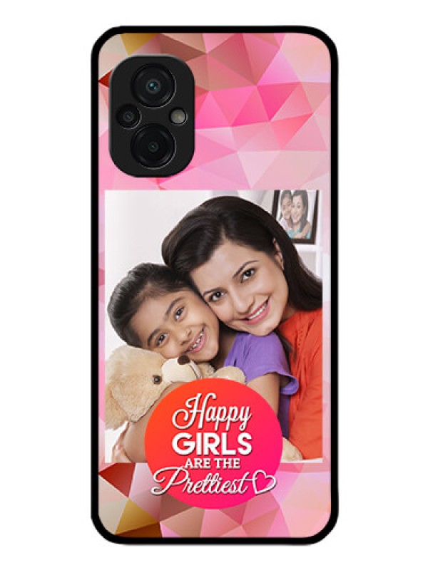 Custom Poco M5 Photo Printing on Glass Case - Abstract Triangle Design