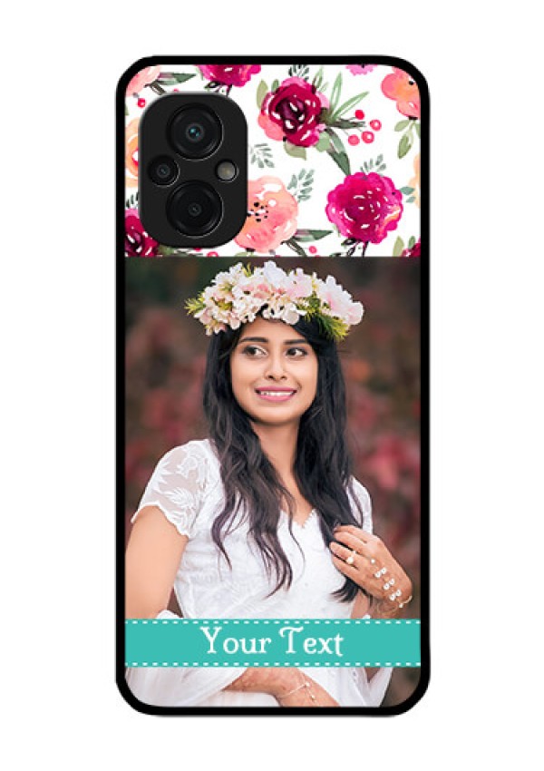 Poco M5 Custom Glass Phone Case - Watercolor Floral Design