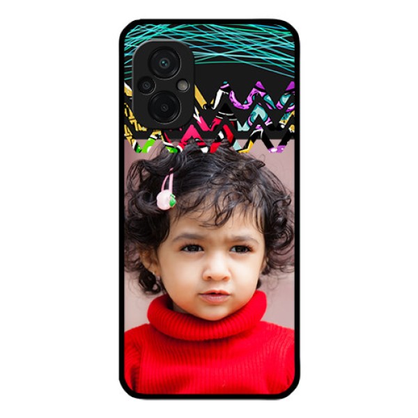 Poco M5 Personalized Glass Phone Case - Neon Abstract Design