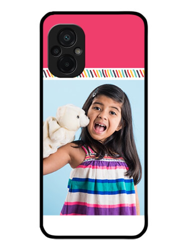 Custom Poco M5 Personalized Glass Phone Case - Line art design